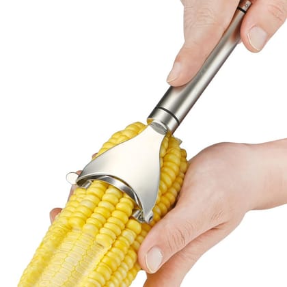 WUGO::Premium Stainless Steel Magic Corn Peeler Cob Stripper Tool, Corn Thresher with Ergonomic Handle, Corn Peeler for Corn On The Cob, Removes Kernels From Corn Cobs In Seconds, Kitchen Gadget (Heavy Quality) 
