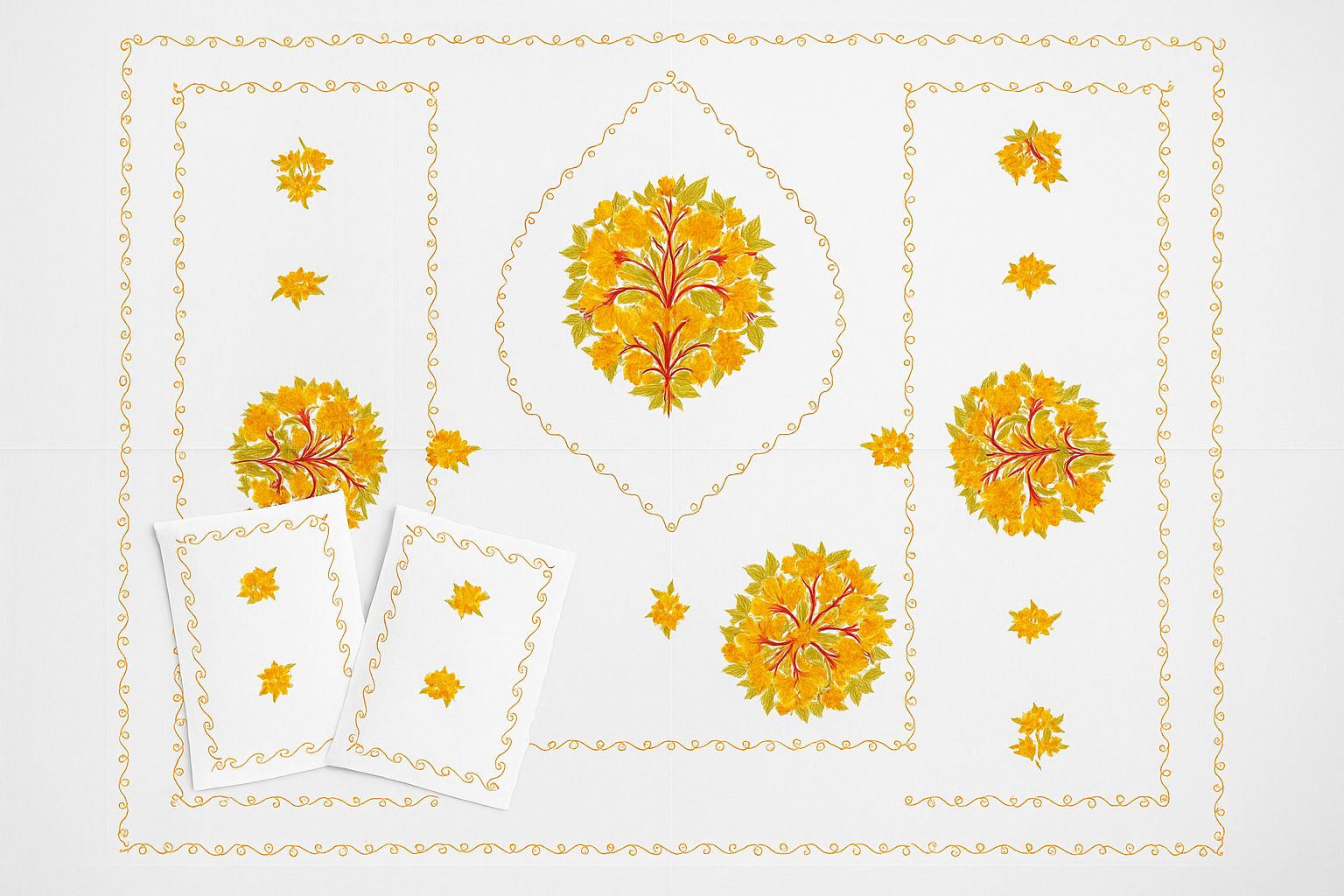 White Embroidered Cotton Bed Cover