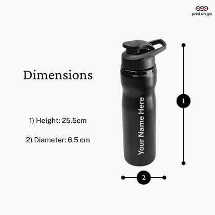 Black Insulated Water Bottle with Flip Spout and Easy Carry Handle