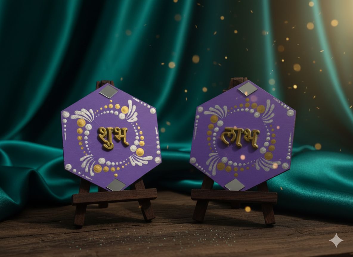Shubh Labh Handcrafted Hexagonal Wall Hangings Set