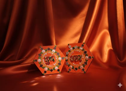 Handcrafted Shubh Labh Hexagonal Wall Decor Set for Diwali & Home Entrance