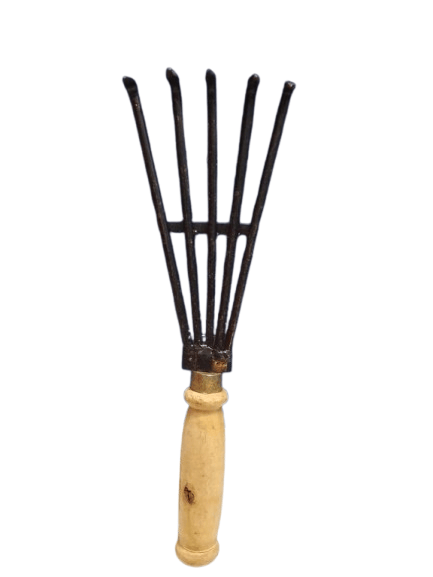 Mini Hand Rake Garden Cultivator with Wooden Handle