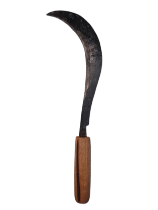 Durable Steel Hand Sickle with Wooden Handle for Gardening & Farming