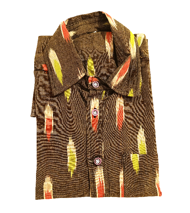 Men's Dark Green Abstract Print Cotton Shirt