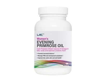 LAC Women’s Evening Primrose Oil, 500mg, 90 Softgels | Source of Omega-6 (GLA) | Nutritional Supplement LAC Women’s Evening Primrose Oil, 500mg, 90 Softgels | Source of Omega-6 (GLA) | Nutritional Supplement