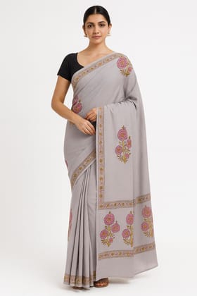 Blush Petal Handcrafted Cotton Saree
