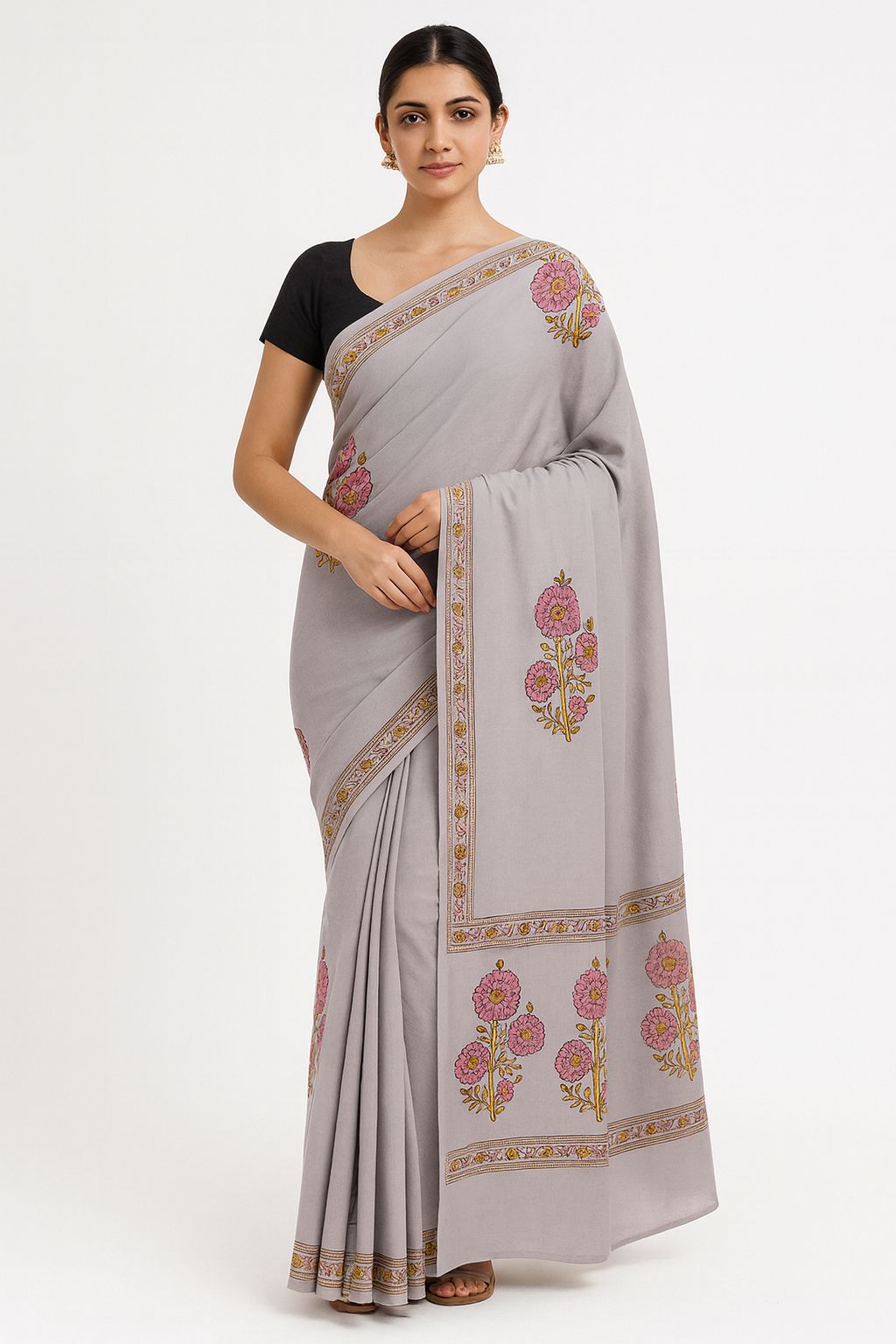 Blush Petal Handcrafted Cotton Saree