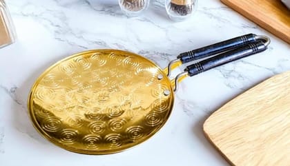 Mii Art Pure Brass Spoon Pital Cooking & Serving Kitchen Tools, Salad Spoon, Flip Spatula, Ladle, Brass Utensils(size-43cm) Pack of 1pcs.