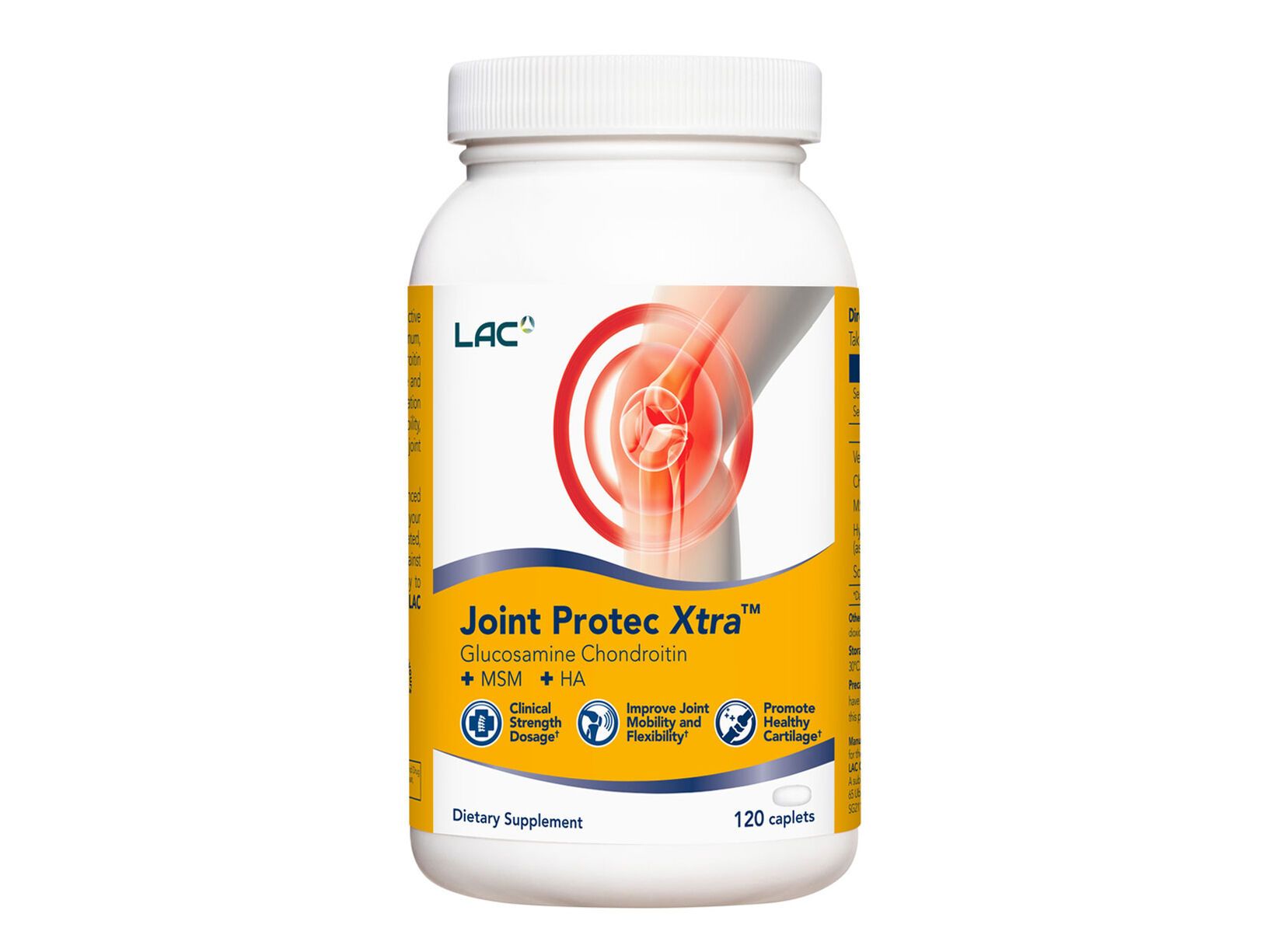 LAC Joint Protec Xtra + HA  Premium Joint Care Supplement for Mobility & Strength, Hyaluronic Acid Joint Support for Active Lifestyle – 120 Caplets