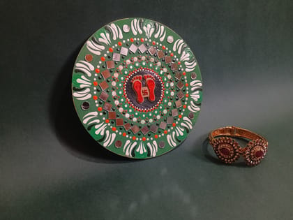 Handcrafted Lakshmi Charan Decorative Plate 