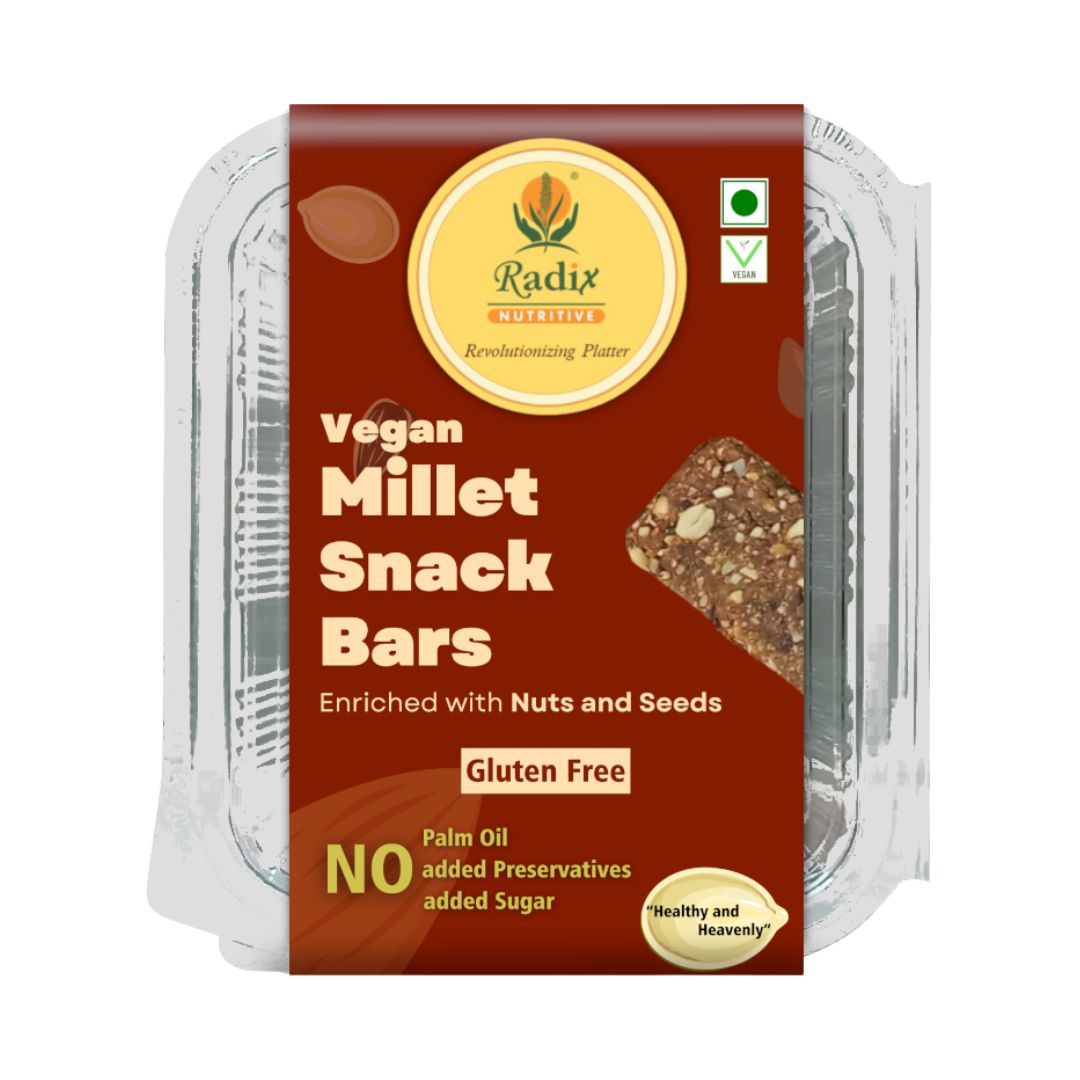 Radix Nutritive® Gluten-free Vegan Millet Snack Bar. Veg. 250 gms. Natural Product