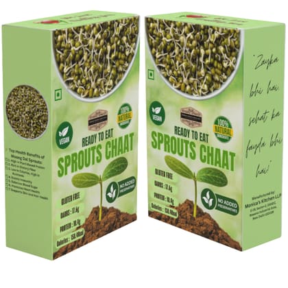 INDIAN KHANA KHAZANA Sprout Chaat 200gm | Indian Tasty Flavour Ready to Eat Food Sprout Chaat| No Added Preservative and Colours,Pack of 2 (Sprouts Chaat)