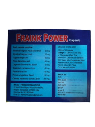 Fraink Power Capsule for Men's sensitivity
