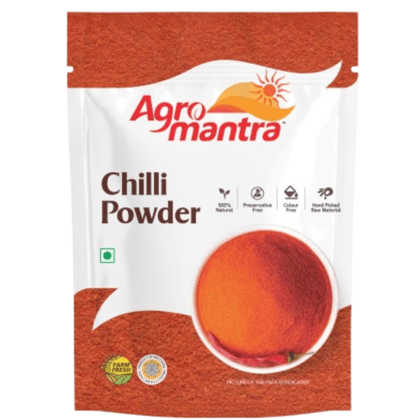 Agro Mantra Chilli Powder 500g | Authentic Indian Spice | Hand-Picked Guntur, Baydgi, Gujarat Chillies | Without Preservatives & Artificial Colour | Vibrant Colour & Rich Heat | Ideal for Curries, Chutneys & Tandoori Dishes