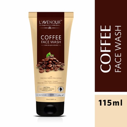L'avenour Coffee Face Wash for Deep Cleansing, Reduce Redness and Dark Circles - 115ml