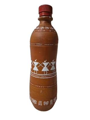 Artisanal Terracotta Water Bottle with Warli Painting Artisanal Terracotta Water Bottle with Warli Painting