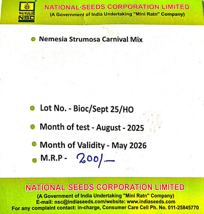 Nemesia Strumosa Carnival mix-3 gms