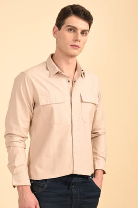 Tessa - Cavalry Fine Twill Solid Shirt - Lt Beige-S-38 / LT BEIGE