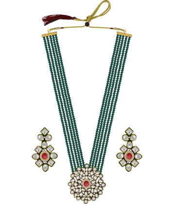 ShreejiHuf - Alloy Green Necklace Set ( Pack of 1 )