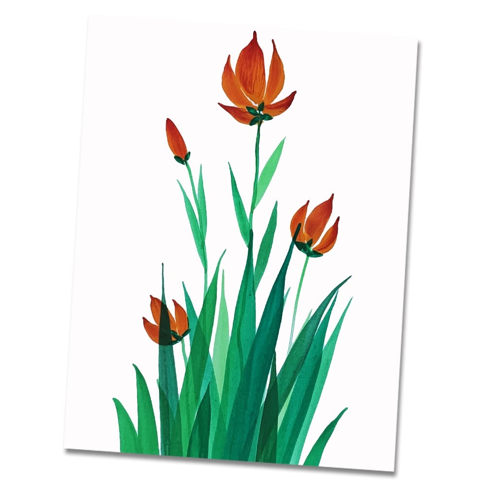 One Stroke Painting on Paper DIY Kit Multi Color Flowers by Penkraft