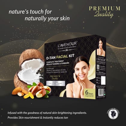 L'avenour D-Tan Facial Kit For Instant Glow, Smoothes Skin, Reduce Tanning & Pigmentation - 30ml