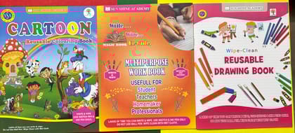 Reusable Write & Wipe Educational Book Set of 3 for Kids