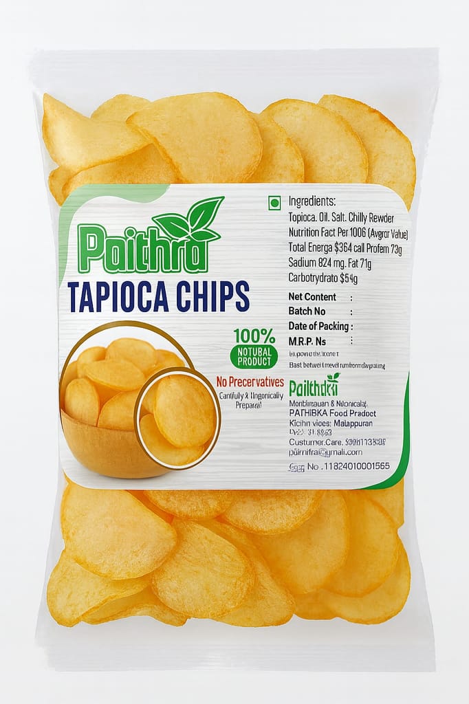 Paithrka Kerala Tapioca Chips | Kappa Pori | Spicy Tapioca Snacks, 500gm