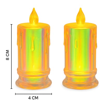 Flameless LED Pillar Candles - Set of 10
