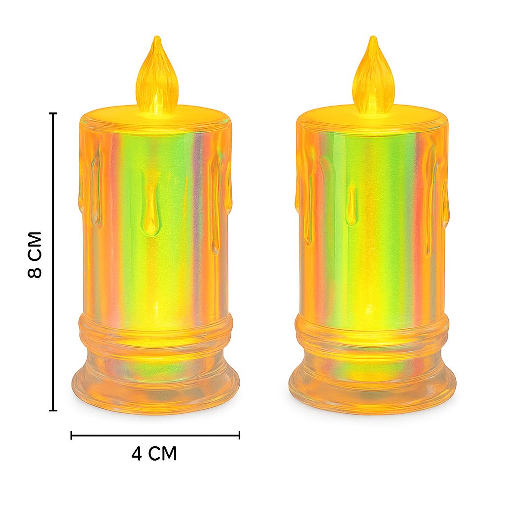 Flameless LED Pillar Candles - Set of 10