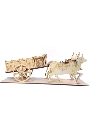Traditional Wooden Bullock Cart with Ox Showpiece For Home Decor Traditional Wooden Bullock Cart with Ox Showpiece For Home Decor