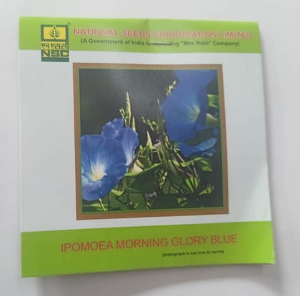 NSC Flower Ipomoea Morning Glory Blue  3 Gram Truthfully Labelled Seed Pouch