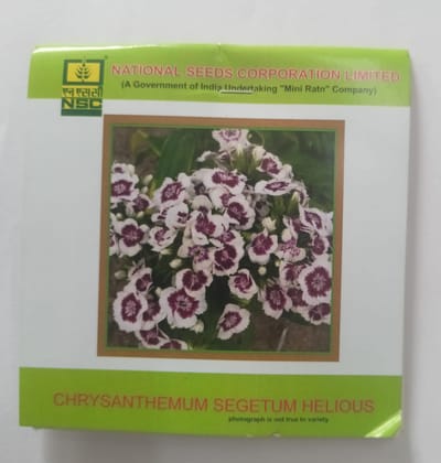 NSC Flower Chrysanthemum Segetum Helious 3 Gram Truthfully Labelled Seed Pouch