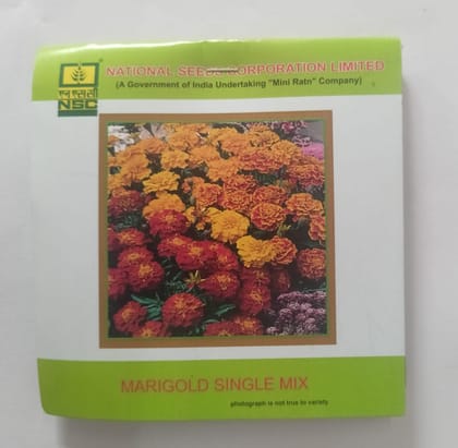 NSC Flower  Marigold Single Mix 3 Gram Truthfully Labeled Seed Pouch