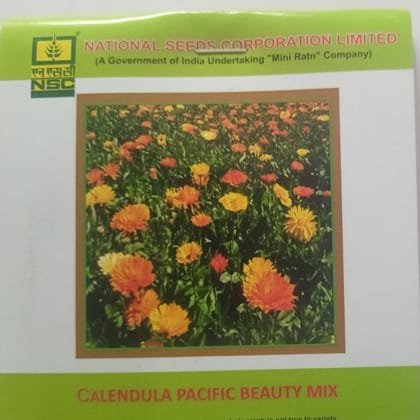 NSC Flower  Calendula Pacific Beauty Mix 3 Gram Truthfully Labeled Seed Pouch