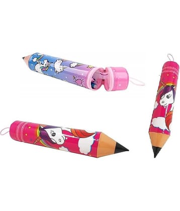 Eclet 3PC Unicorn Cartoon Printed Pencil Shape Pencil Pouch For Kids Pen Pencil Zipper Pouch Stationery Case For Boys & Girls, Birthday Party Gifts, Art Plastic Pencil Box  (Set of 1, Multicolor)