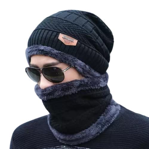 Winter Cap & Muffler for Men & Women| Beanie Cap - 1 Set|