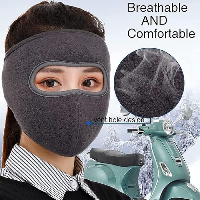 Cotton Unisex Winter Face Mask with Eye Shield – Windproof, Sun Protection, Warm – For Biking, Cycling, Men & Women