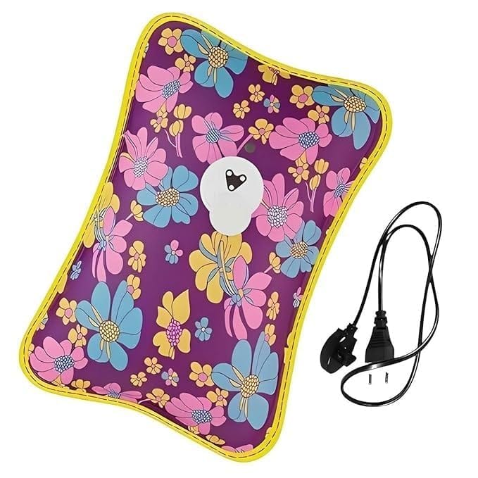 Electric Hot Water Bag for Pain Relief – Reusable Heating Pad for Cramps, Back & Muscle Pain | Soft & Portable Heat Pack (Multicolour)
