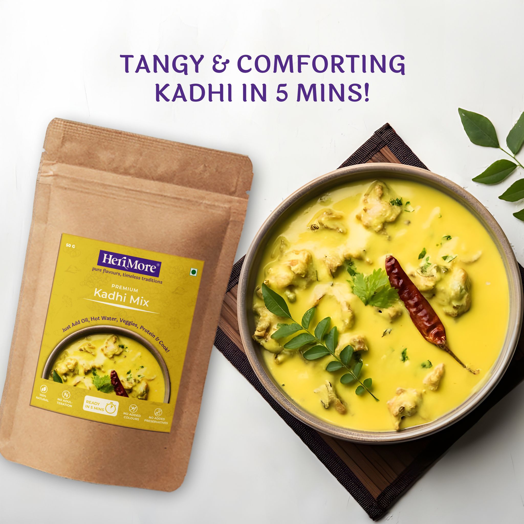 HeriMore Kadhi Mix Masala- Authentic Indian Curry Blend (50g)