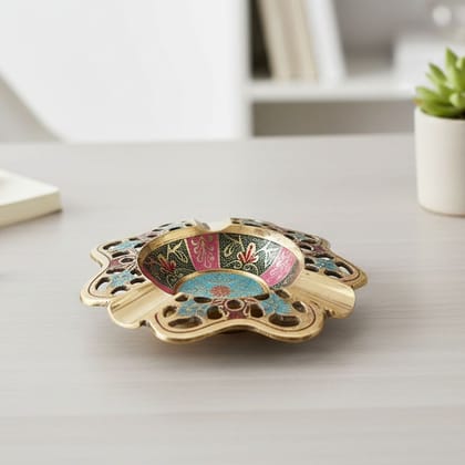 Brass Ashtray | Luxury Office & Living Room Decor, Height : 1 Inch (ZMAS382 A)
