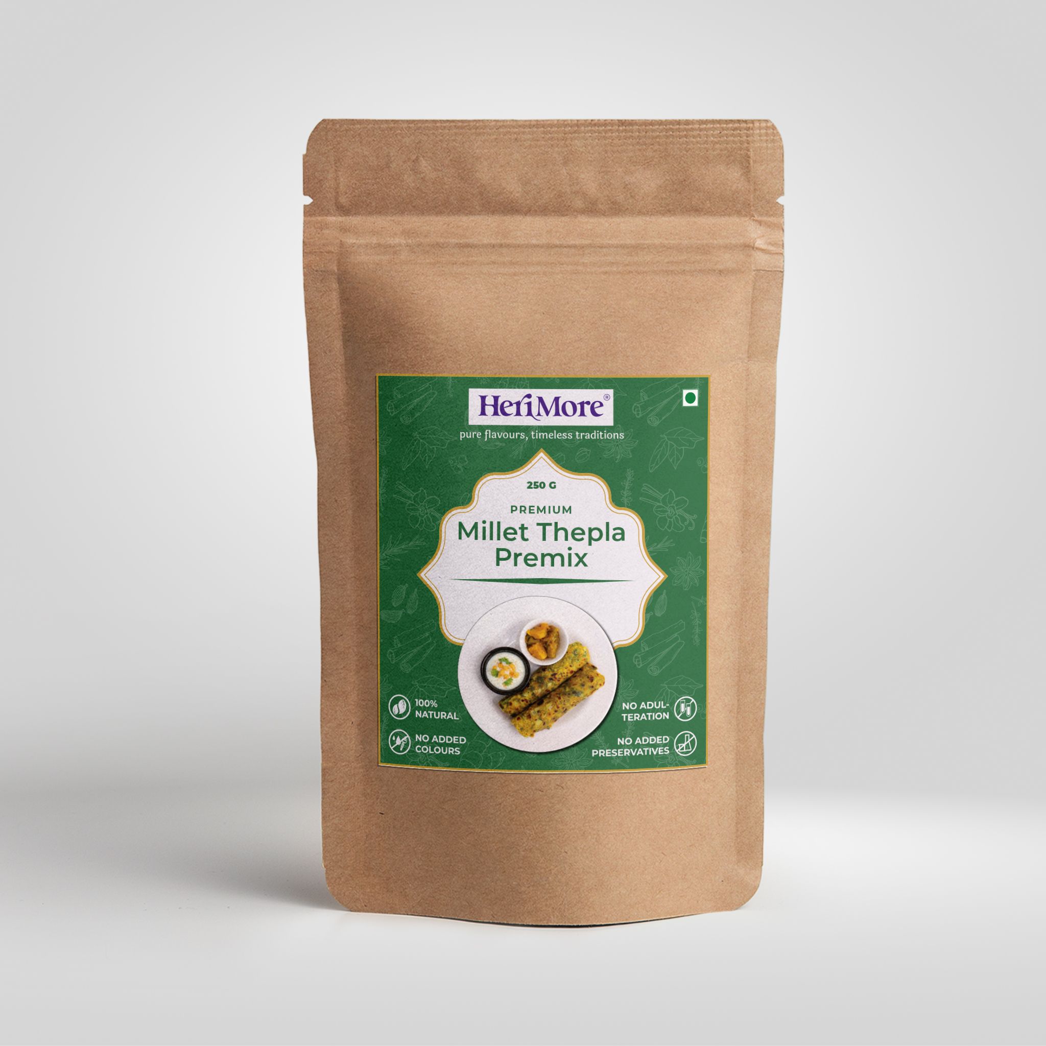 HeriMore Thepla Millet Premix - Gluten-Free, 100% Natural, 250g