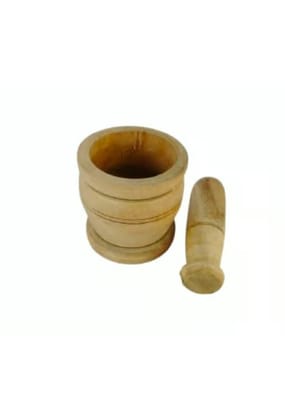Traditional Wooden Mortar and Pestle Set for Spices and Herbs