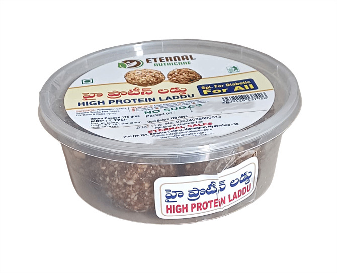 Eternal Nutricare High Protein Laddu - No Sugar, Diabetic Friendly, 175g