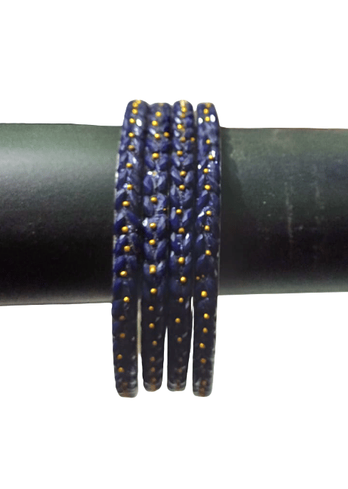 Stylish Dark Blue Embellished Alloy Bangle Set for Women - Bangles & Bracelets | Buy online on ZillyBuy