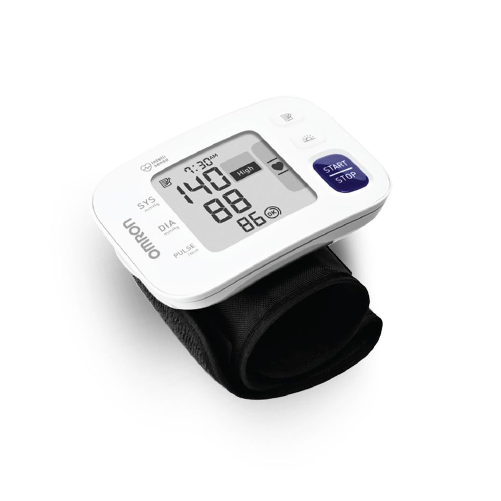Omron HEM 6181 Fully Automatic Wrist Blood Pressure Monitor with Intelligence Technology, Cuff Wrapping Guide and Irregular Heartbeat Detection for Most Accurate Measurement (White) 