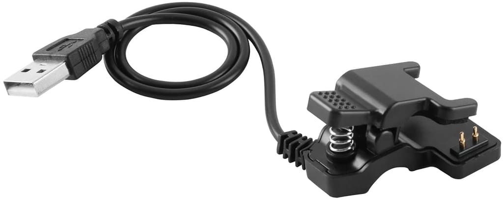 Replacement Charging Cable Universal Clip 2 Pins Cable, Smart Watch Charger Cable for W26, W26plus, T500, T55, Noise Colour Fit Pro 4 3 2 Smart Watch, Fitness Band(Black, Charge Only)