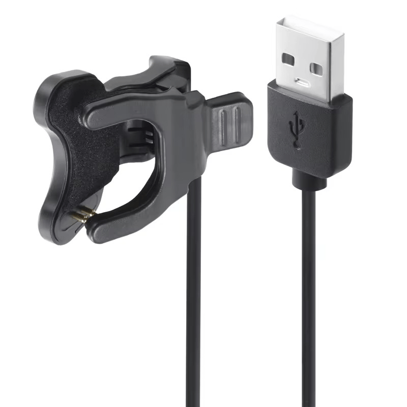 Replacement Charging Cable Universal Clip 2 Pins Cable, Smart Watch Charger Cable for W26, W26plus, T500, T55, Noise Colour Fit Pro 4 3 2 Smart Watch, Fitness Band(Black, Charge Only)