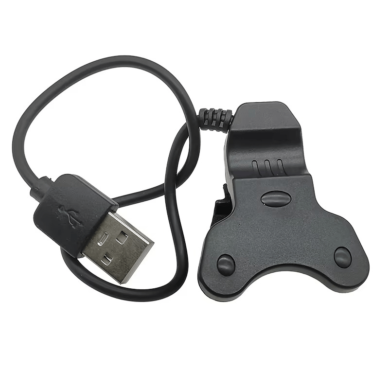 Replacement Charging Cable Universal Clip 2 Pins Cable, Smart Watch Charger Cable for W26, W26plus, T500, T55, Noise Colour Fit Pro 4 3 2 Smart Watch, Fitness Band(Black, Charge Only)