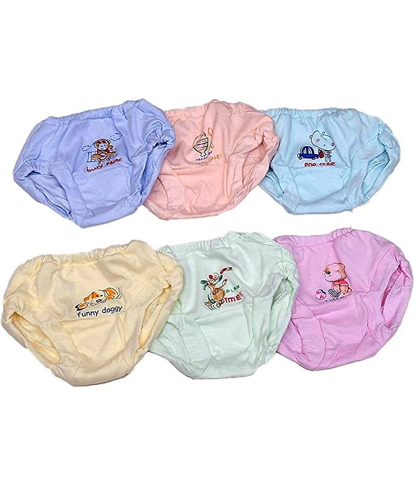 LITTLE PANDA Pack of 6 Cotton Panties For Girls ( Multicolor )
