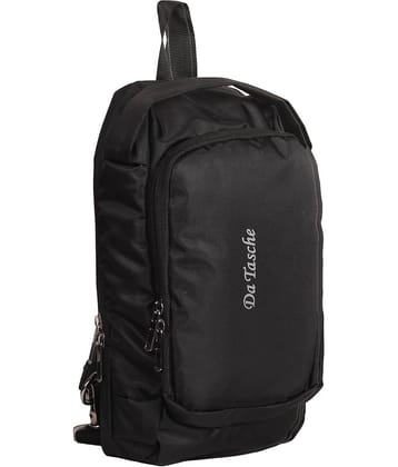 Da Tasche 8 Ltrs Polyester Backpack *For Boys & Girls ( Black )